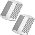 Boao 2 Pcs Metal Hair Combs for Women Men Stainless Steel Beard Mustache Comb Credit Card Size Lice Wallet Pocket Fine Cutting Teasing Barber Hair Styling Dandruff Remove Dreadlock(Silver)