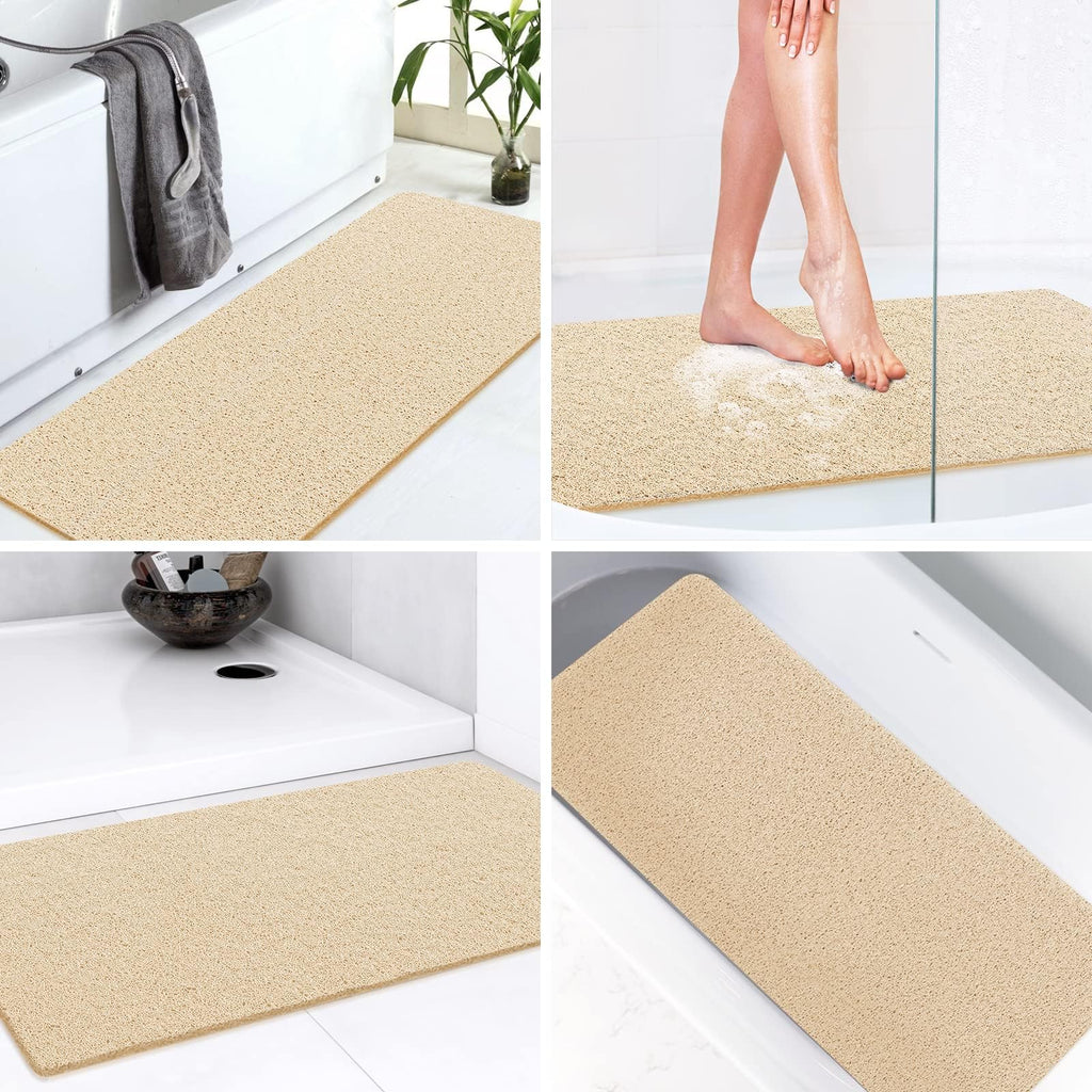 LuxStep Shower Mat Bathtub Mat,Non-Slip Bath Mat with Drain, Quick Drying