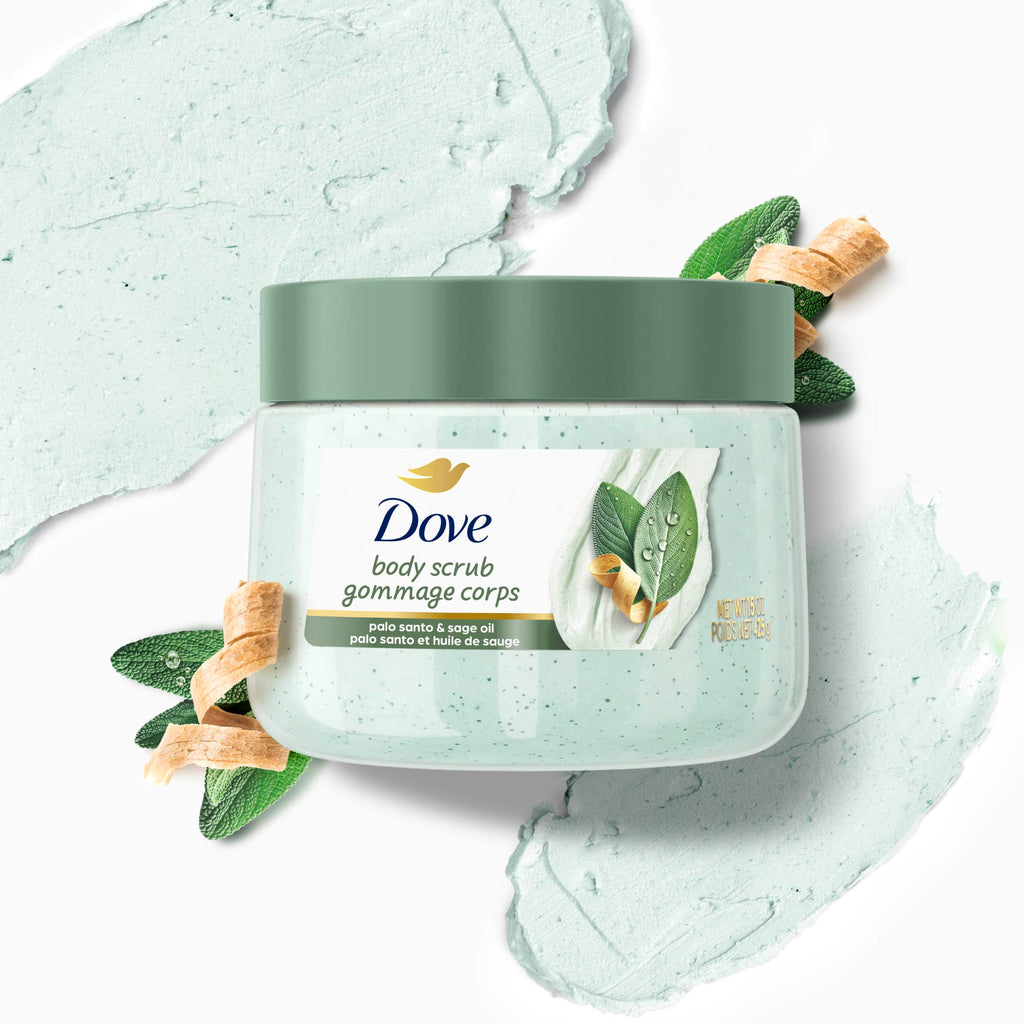 Dove Body Scrub Palo Santo & Sage Oil For Exfoliated 15 OZ