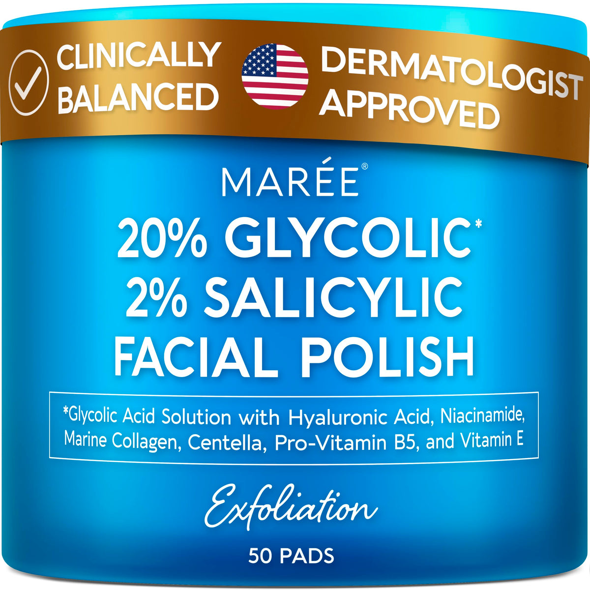 MAREE Glycolic Acid Toner Pads - Face Pads for Exfoliating M PACK 80 Ct