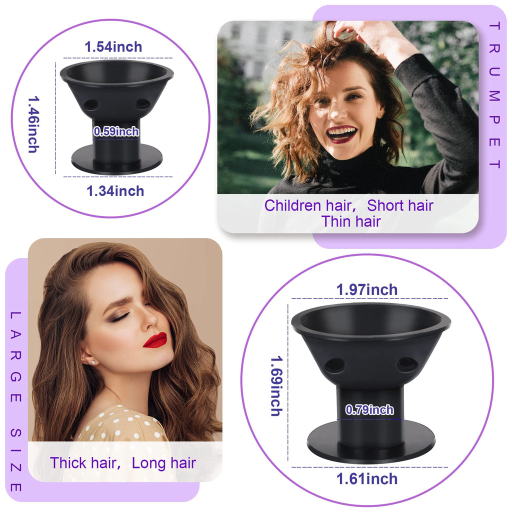 JANYUN 40 Pcs Black Silicone Hair Rollers,Heatless Hair Styling Tools