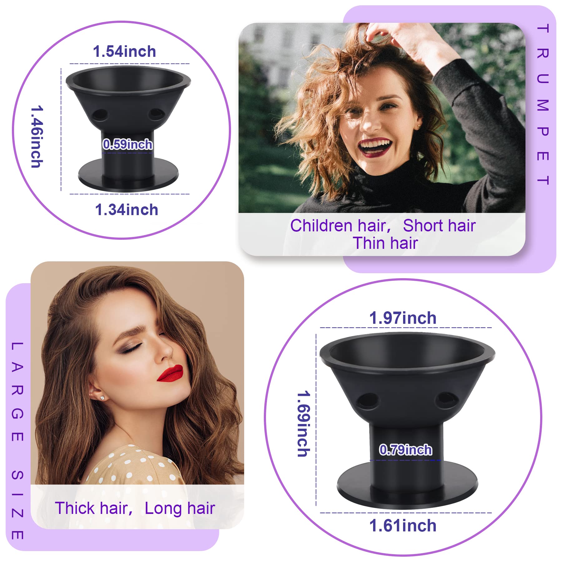 JANYUN 40 Pcs Black Silicone Hair Rollers,Heatless Hair Styling Tools