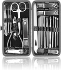 OKOM 19PCS Nail Clipper Set - Professional Manicure Nail Kit for Men Women, Stainless Steel Nail Clippers with Case