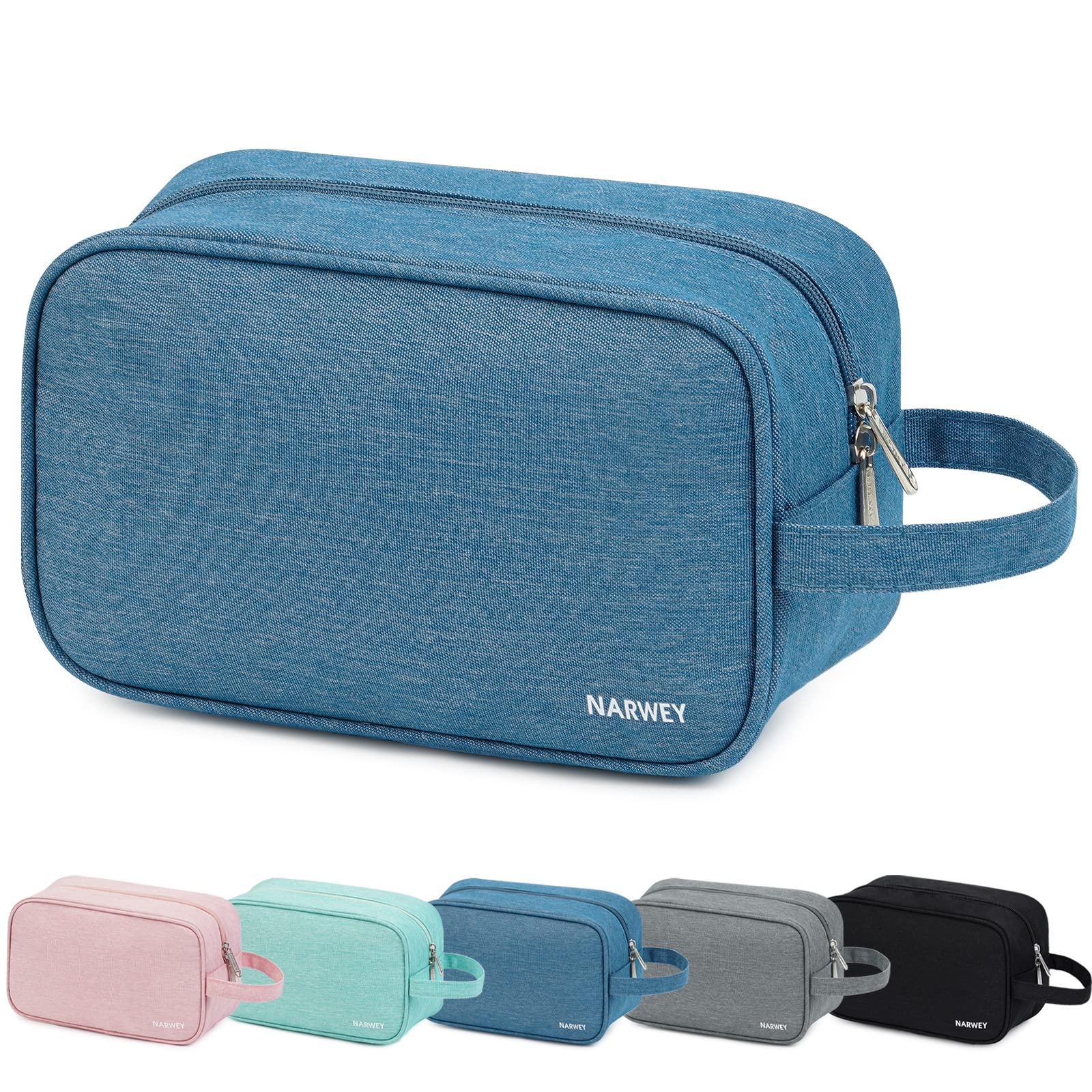 Narwey Travel Toiletry Bag for Women Traveling Dopp Kit Men Travel Bag for Toiletries Cosmetic Bag Makeup Bag Medicine Bag for Traveling (Navy Blue)