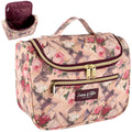 Emma & Chloe Large Cosmetic Case Makeup Organizer, Toiletry Bag for Women | 4 Section Waterproof Travel Make Up Organizing Bags (Pretty in Paris)