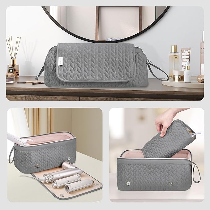 KarSyon Hair Tools Travel Bag with Hot Tool Mat 2 in 1 Organizer Bags