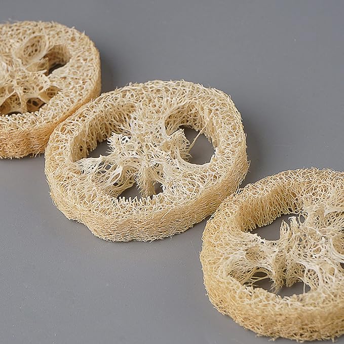 FRTIM Natural Loofah Sponge, Organic Loofah Slices for Soap Making, 20 Pack