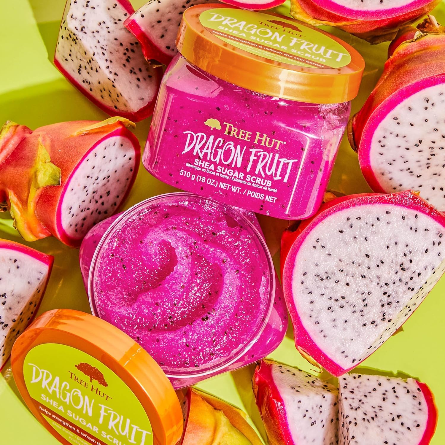 Tree Hut Dragon Fruit Body Scrub, Exfoliating Sugar Scrub, Vegan, 18 Oz