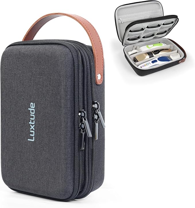 Luxtude Hair Clipper Case, Portable Barber Travel Cases for Trimmers, Guards & Accessories, Fits Wahl, Andis, Hatteker, Oneisal Grooming Tools (Case Only)