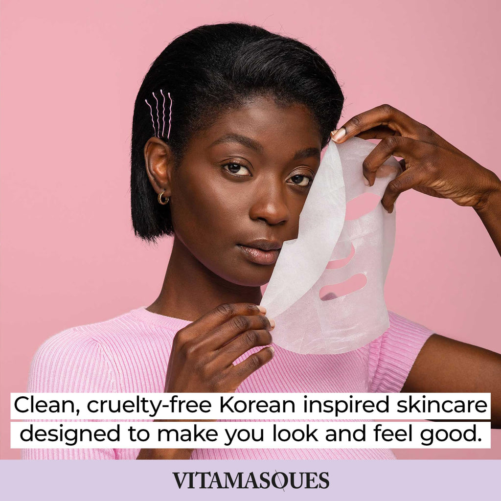 Vitamasques Korean Face Mask Set, 7-Pack Juicy Collection Triple-Layer Sheet Masks for Hydrating, Brightening & Pore Care | Vegan K-Beauty Face Masks Skincare for Radiant Glow
