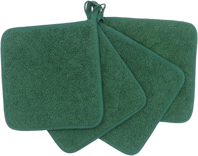 GQZLUCK Cotton Pot Holders, Hot Pads for Kitchen,Set of 4, Dark Green