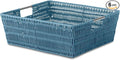 Whitmor Rattique Shelf Tote Berry Blue, 6 Pack