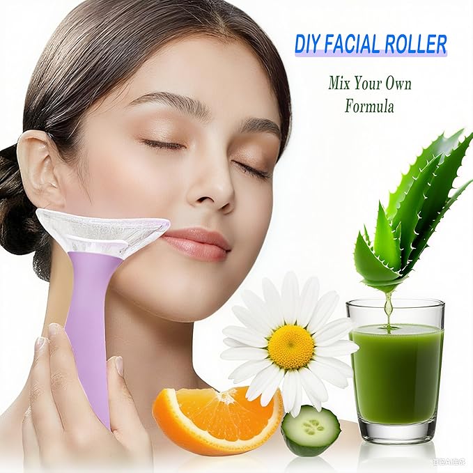 NLFDBFSH Ice Roller for Face - Reusable Silicone Ice Mold for Eye Depuffing, Wrinkle Appearance Reduction & Daily Cooling Skincare