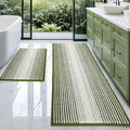 BSICPRO Bathroom Rugs and Mats Sets, 2 Piece Thick Absorbent Chenille Bath Mat Rug Set Non Slip, Soft Shaggy Bath Room Floor Mats for Bathroom, Machine Washable (Sage, 24" x 70" Plus 20" x 32")