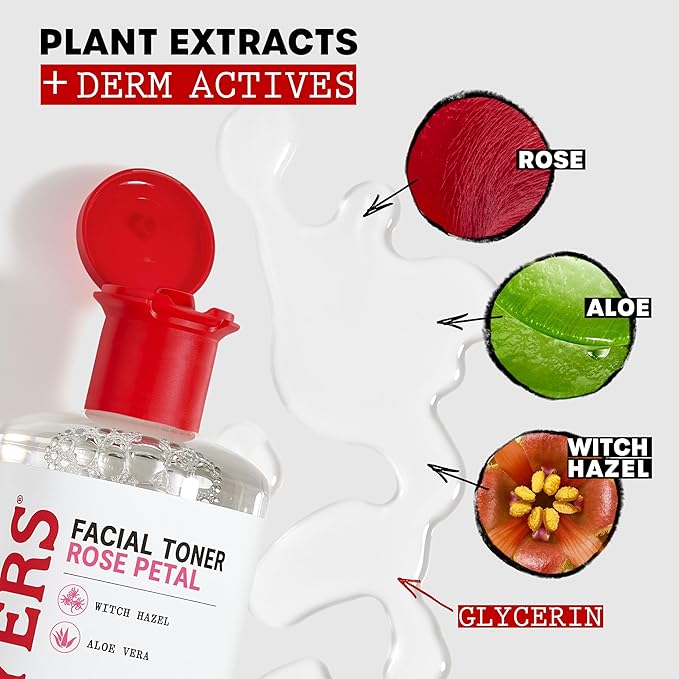 THAYERS Alcohol-Free Rose Petal Witch Hazel Facial Toner for Glowing Skin, Soothing, Hydrating, Refreshing Toner for Normal and Combination Skin, 3oz