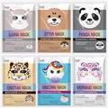 Epielle Character Face Mask Mystical Safari 6 Pack, Fun & Effective Korean Skin Care, Spa Party Favors, Birthday Gifts for Women, Self Care Gifts
