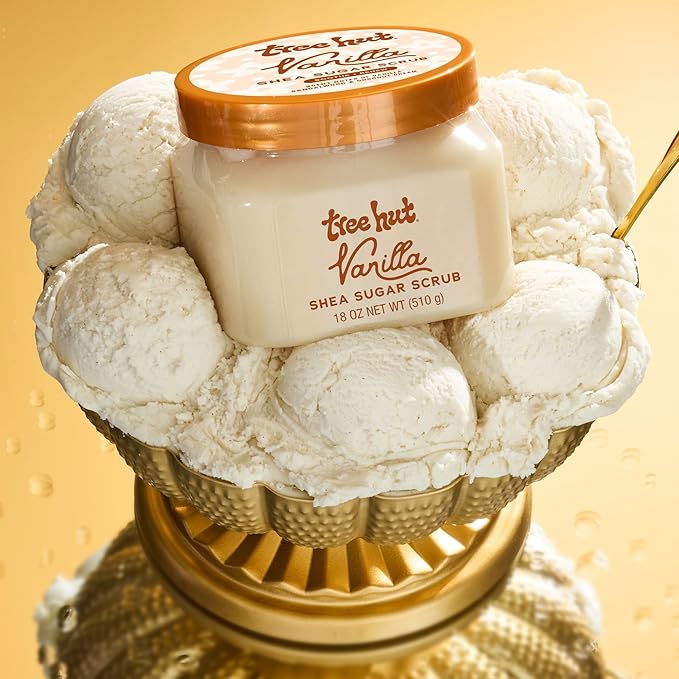Tree Hut Vanilla Body Scrub, Exfoliating Sugar Scrub, Vegan, 18 Oz