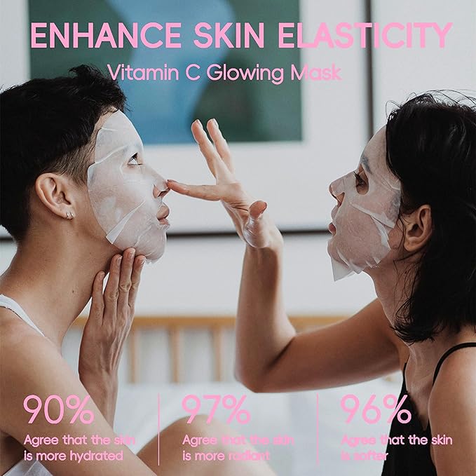 Meleell 40 Pack Collagen Face Masks Skincare Bulk for All Skin Types,Hydrating Spa Sheet Mask for Sensitive Skin, Facial Mask Sets For Women Skin Care,Hydrating Face Mask Gifts Set for Teen Girls