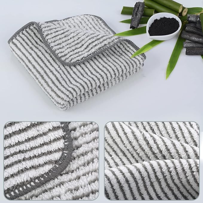 SINLAND Microfiber Face Cloths Highly Absorbent Washcloths Soft Feel Fingertip Towels Multi-Purpose Wash Cloths for Bathroom, Gym, Hotel, Spa and Kitchen, 12Inch x 12Inch