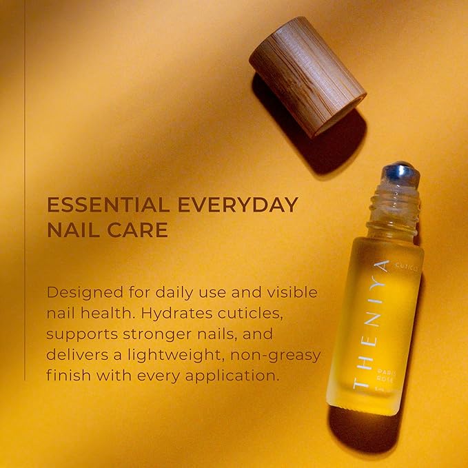 Organic Cuticle Oil Made in USA | Hydrating Roll-On Nail & Cuticle Oil with Jojoba Oil & Vitamin E | Vegan, Cruelty-Free | 5mL Travel Sized (Sandalwood Fragrance)
