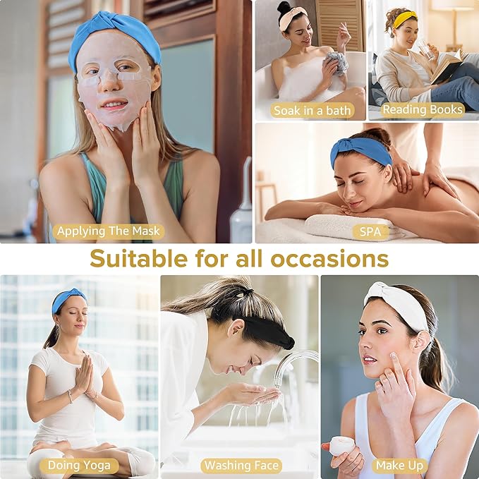 Headbands for Women Girls - 6PCS Stylish Top Knotted Headbands - Knotted Headband for Women - Head Bands Wide Hairband Hair Accessories
