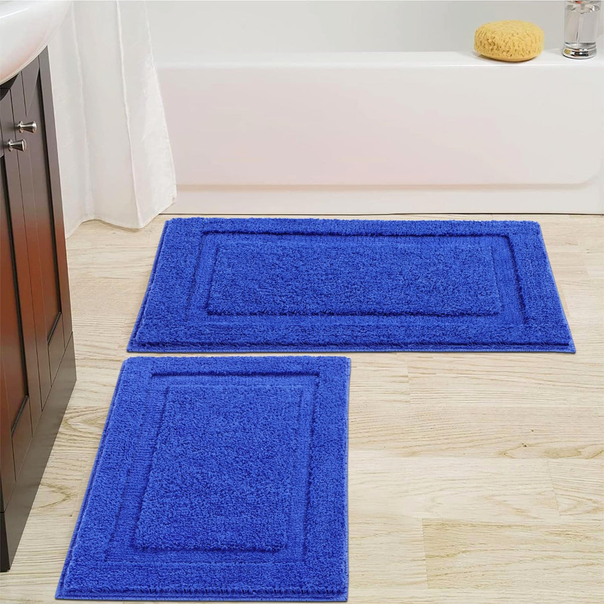 SHACOS Soft Microfiber Bathroom Rugs Set 2 Pieces with Toilet Rug