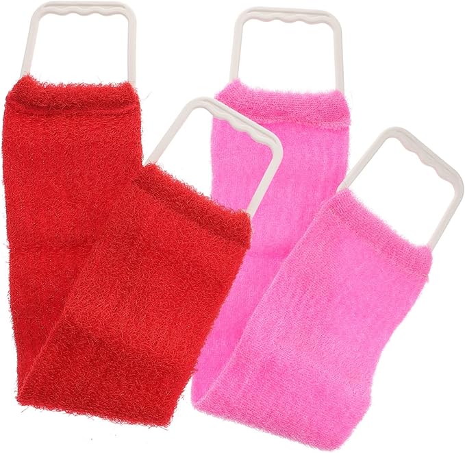 HONITANO Double-Sided Back Scrubber Strap for Shower Bath Towel Natural Exfoliating Massage Belt for Men and Women 27.16In Length for Smooth Skin and Improved Circulation