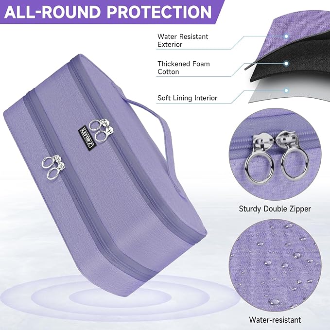 Travel Carrying Case Compatible with Shark Flexstyle/FlexFusion/Hair Dryer,Double-Layer Hair Hot Tools Storage Bag Fits for Dyson Airwrap Styler/Supersonic Hair Dryer and Attachments,Light Purple