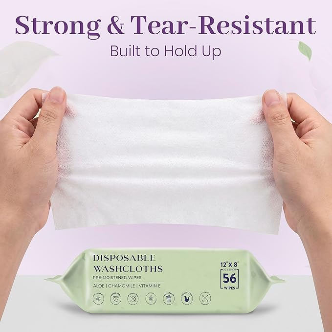 XL Adult Wipes for Elderly - 224 Count Body Wipes for Adults Bathing No Rinse, 12" x 8" Disposable Incontinence Washcloths, Fragrance Free, Sensitive Skin, Aloe & Vitamin E, Hypoallergenic ProHeal