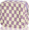 CekPo Sanitary Napkin Storage Bag, Menstrual Pad Zipper Bag Checkered Portable Period Bag Panty Liners, Tampon Storage Pouch for Women Ladies Daily Use Storage Purse Travel