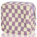 CekPo Sanitary Napkin Storage Bag, Menstrual Pad Zipper Bag Checkered Portable Period Bag Panty Liners, Tampon Storage Pouch for Women Ladies Daily Use Storage Purse Travel