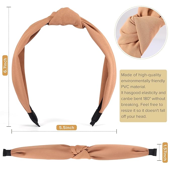 Headbands for Women Girls - 6PCS Stylish Top Knotted Headbands - Knotted Headband for Women - Head Bands Wide Hairband Hair Accessories