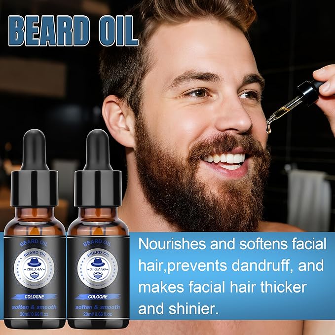XIKEZAN Boyfriend Birthday Gifts, Beard Grooming Kit with Cologne Beard Shampoo, Oil, Balm, Conditioner, Brush,Comb,Unique Valentines Fathers Christmas Stocking Stuffers Gifts for Men Him Husband