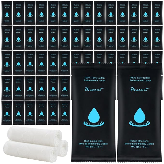 Hot or Cold Moist Cotton Towel Bulk Moist Towelettes Individually Wrapped