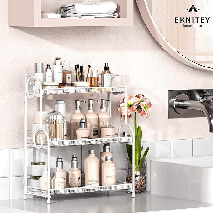 EKNITEY 3-Tier Bathroom Organizer - Sink Organizer Spice Rack(No Assembly)