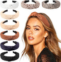 DRESHOW 8 Pack Knotted Headbands for Women Wide Turban Headband Printed Plastic Head Band Fashion Boho Hairbands Non Slip Hair Accessories
