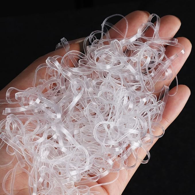 Teenitor Clear Elastic Ties Hair Elastics, Clear Elastics Rubber Bands for Hair Rubber Bands Ties, 300pcs