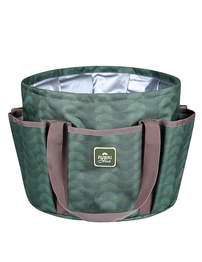 Horse Grooming Tote Bag, Waterproof Grooming Organizer with Multiple Pockets for Brushes & Tools, Stable & Show Use Green