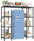 REIBII Mini Fridge Stand,Small Refrigerator Storage Shelves,4 Tier Space-Saving Coffee Bar Cabinet, Adjustable Utility Microwave Stand Storage,Shelf for Dorm Kitchen Living Room,50.2Wx18.11Dx52.36H