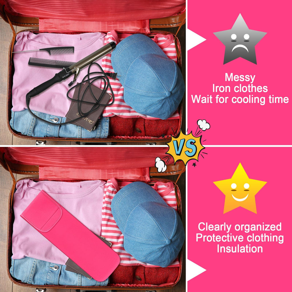 Shappy 2 Pcs Heat Resistant Curling Iron Flat Iron Travel Case,Solid
