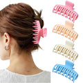 Mesovor 4 Pack Double Row Teeth Hair Claw Clips, 3.5" Large Strong Hold Matte Hair Clips for Thin and Short Fine Hair Accessories (Colorful Matte)