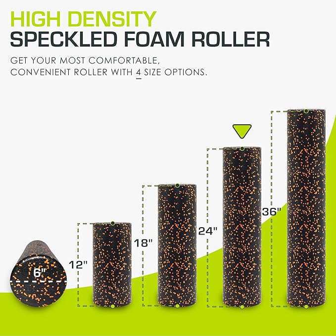 ProsourceFit High Density Foam Rollers Long, Firm Full Body Athletic Massage Tool for Back Stretching, Yoga, Pilates, Post Workout Muscle Recuperation
