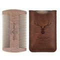 Menesia Black Sandalwood Beard comb for Men with Travel Case