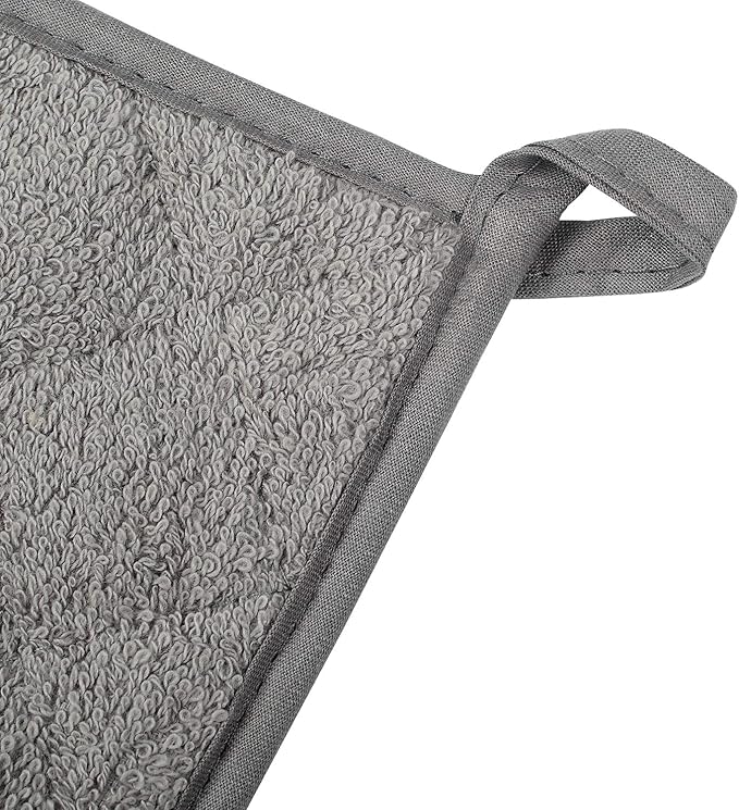 Lifaith Pot Holders for Kitchen, 100% Cotton Terry Pot Holder Set of 5, Heat Resistant Hot Pads for Cooking, Baking, Hot Dishes and Countertop Protection,Grey