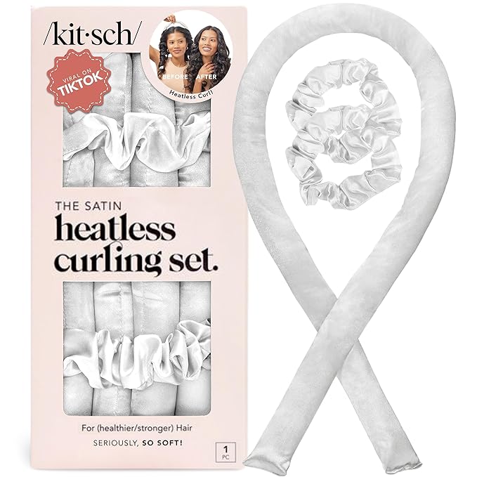 Kitsch Satin Heatless Curls Overnight Set - Ivory