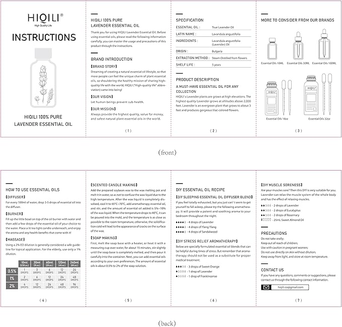 HIQILI Lavender Essential Oil for Aromatherapy, Candle & Soap Making