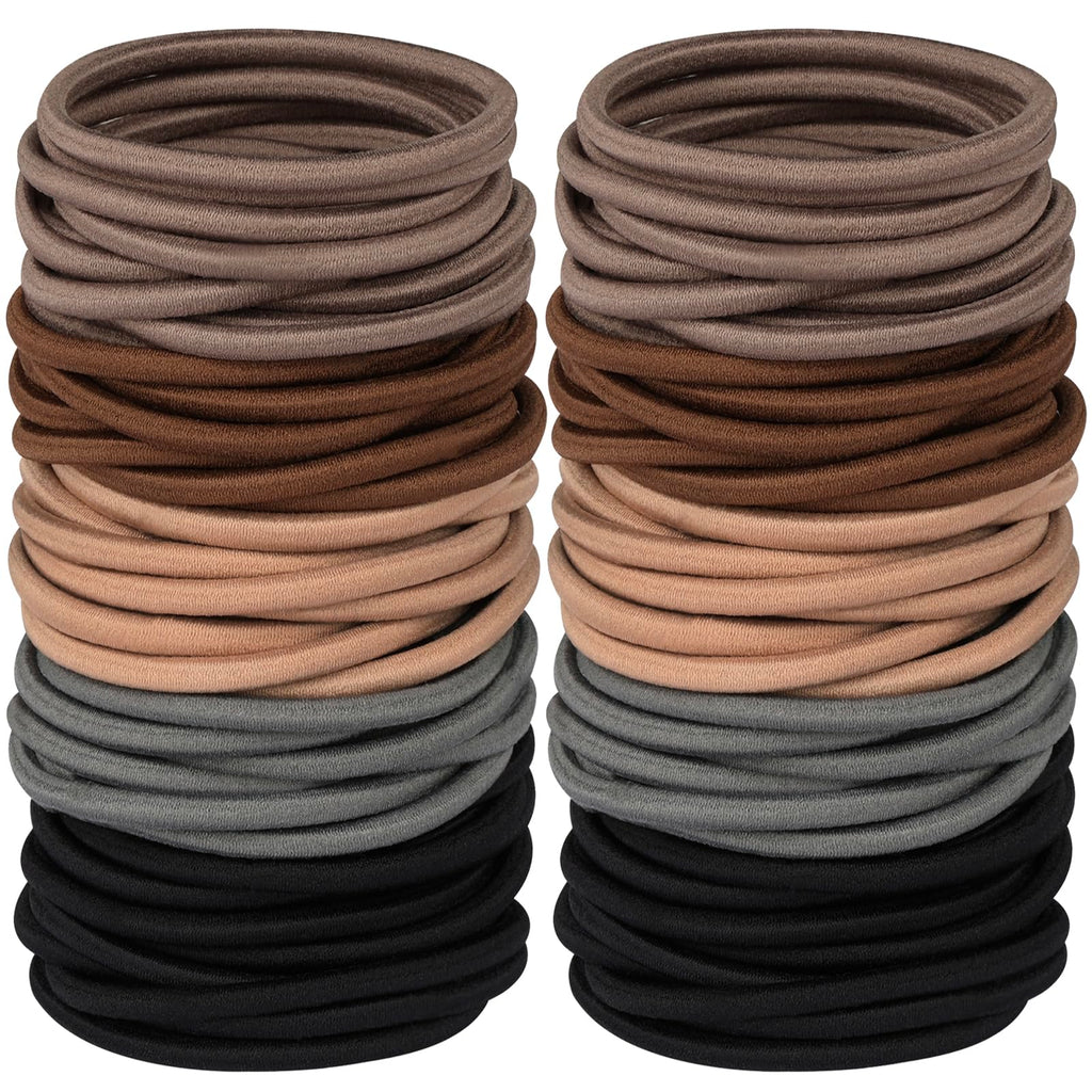 Hageolan Multy-Colored Hair Ties, 120 PCS Large Elastic Bands, No Damage Ponytail Holders for Thick Hair, Women, Men and Girls