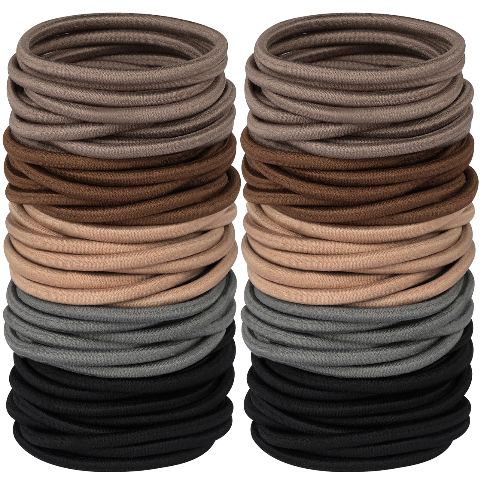 Hageolan Multy-Colored Hair Ties, 120 PCS Large Elastic Bands, No Damage Ponytail Holders for Thick Hair, Women, Men and Girls