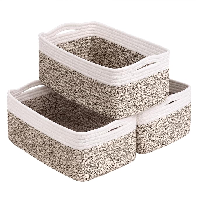 Goodpick 3-Pack Rope Storage Baskets for Gifts, 13 x 8 x 5 in
