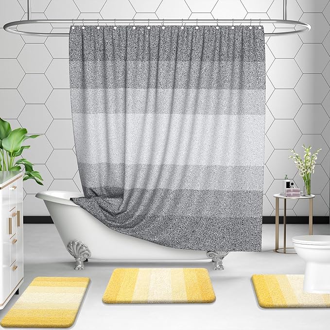 OLANLY Microfiber Bathroom Rugs Sets 3 Piece, 47"x20"+24"x16"+24"x20"